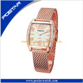 Rose Golden Plated All Stainless Steel Chain Wrist Watch
